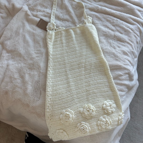 NWT Meshki Liyah Floral Hand Crochet Mini Dress - Ivory - Picture 7 of 7